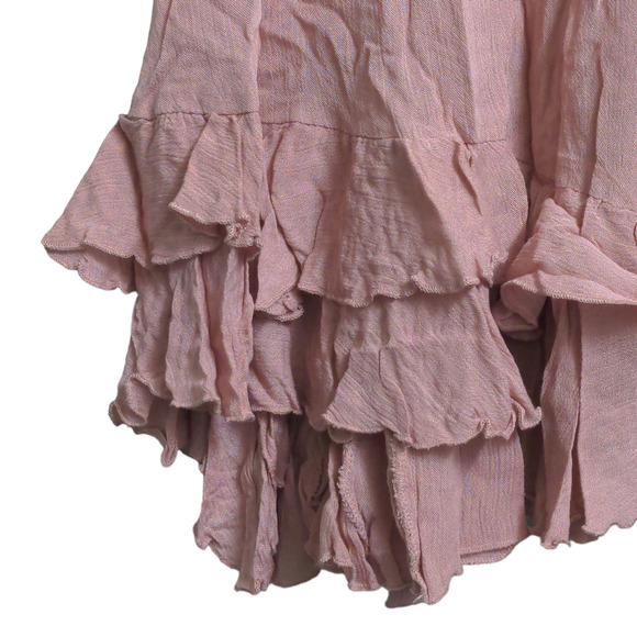 Free People Adella Slip Dress Mini Rose Lace Adjustable Ruffle Smocked M New - Picture 5 of 15